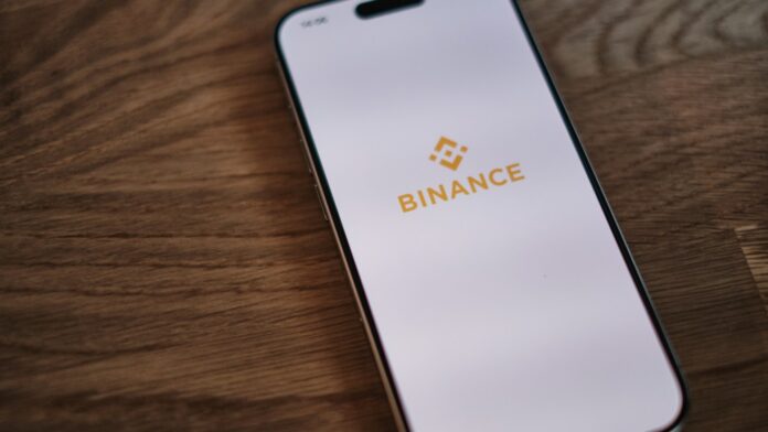 The Binance app open on a smartphone