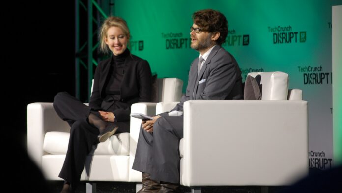 Theranos founder Elizabeth Holmes onstage at TechCrunch Disrupt in 2014